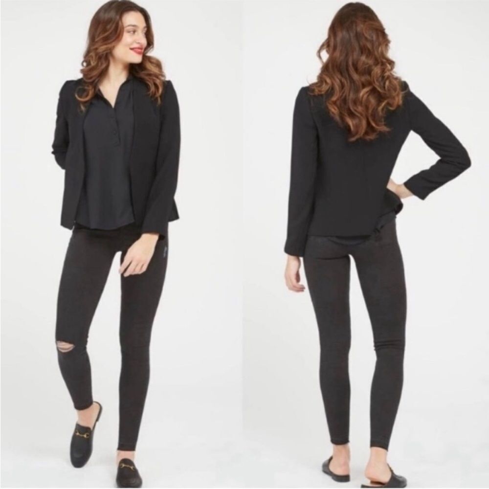 SPANX | Pull On Distressed Black Skinny Jeans Jeggings Women’s Size Small